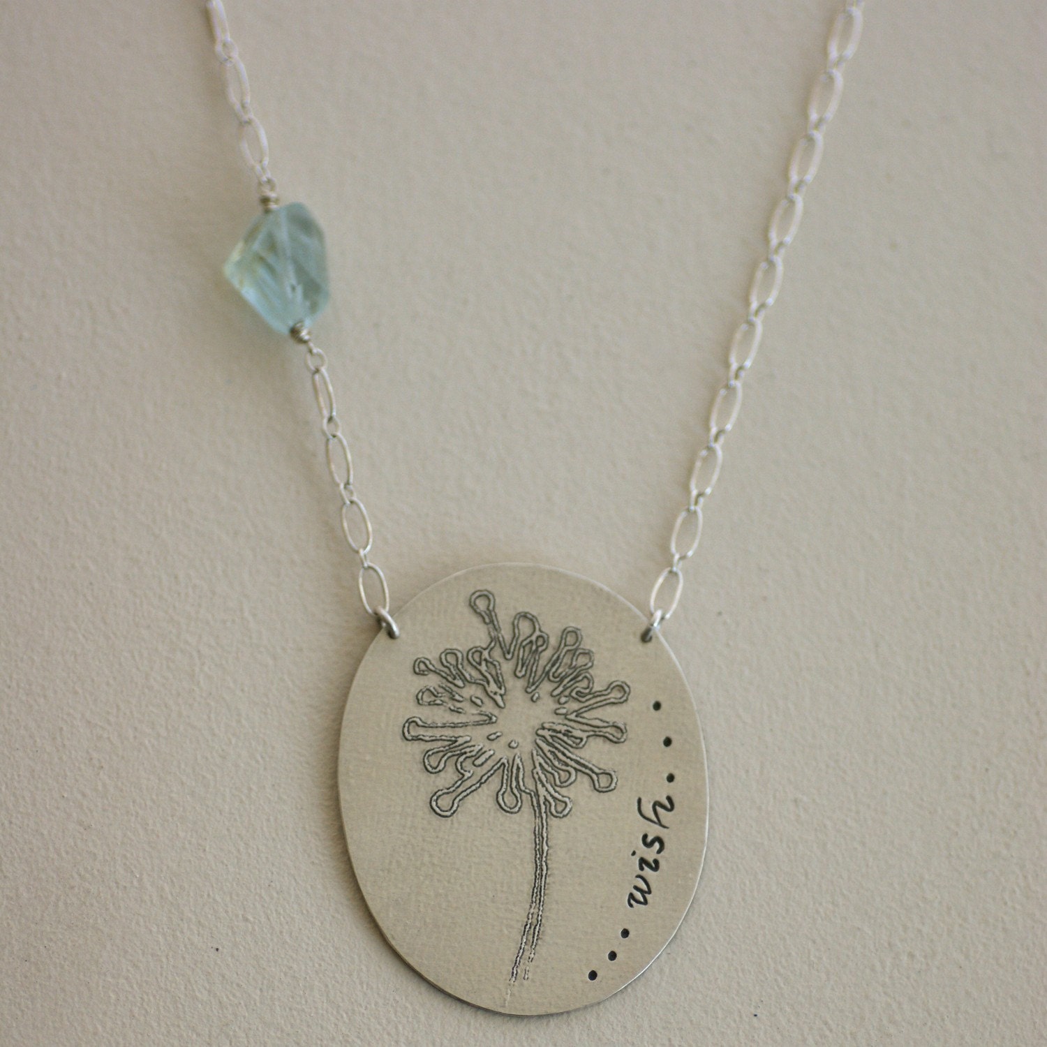 Endless Summer Etched Dandelion Neckalce