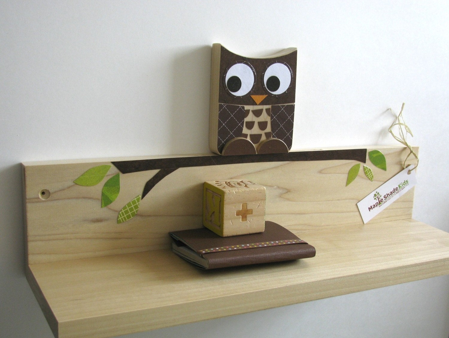 Owl Shelf - Chocolate Brown - eco-friendly by Maple Shade Kids