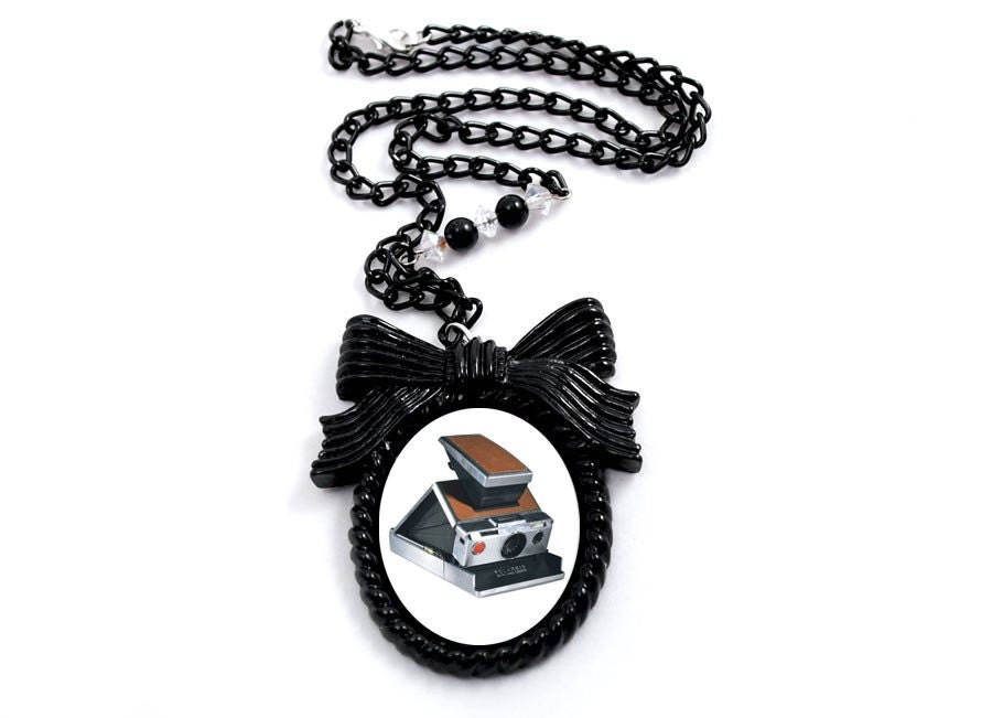 Vintage Polaroid Camera Pendant Necklace