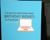 Happy Birthday Male or Female Customizable Facebook Social Network Funny Humorous  Card or Notecard