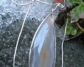 Sterling pendant with laguna agate and carnelian, Spark of Life
