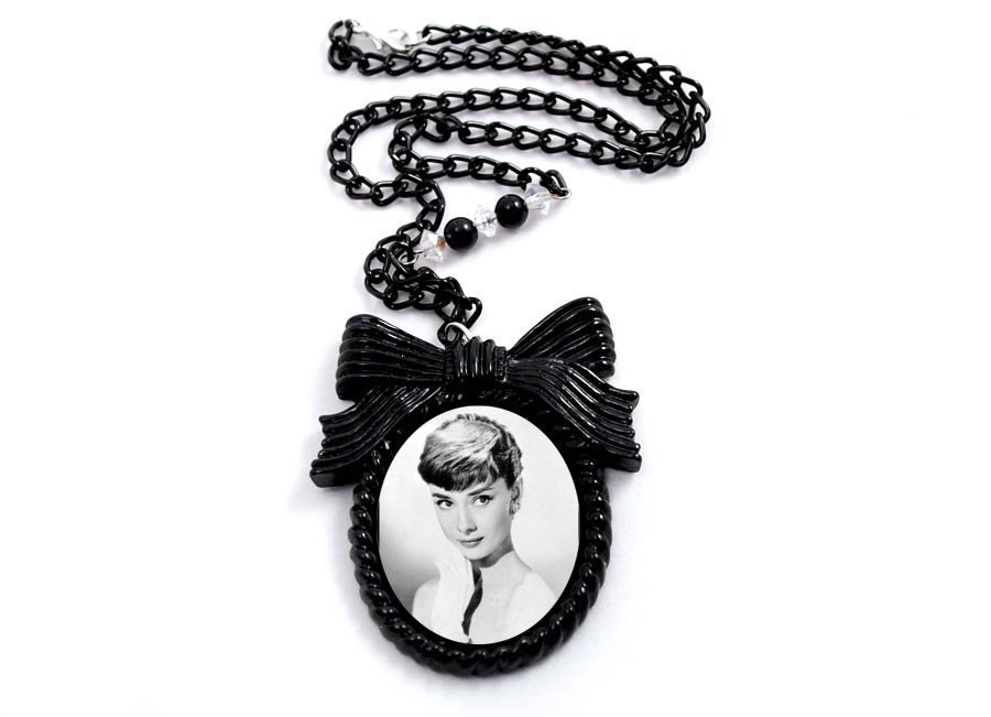 Audrey Hepburn 50s Photo Pendant Necklace