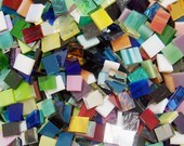 Stained Glass Mix - 240 Small Size Colorful Rectangle and Square Mix Mosaic Tiles Tesseraes