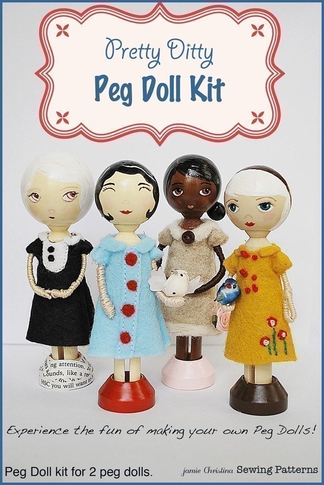 Pretty Ditty Peg Doll Kit - Clothespin Doll Kit