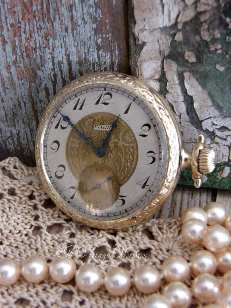 Antique Pocket Watch Elgin 1906 by avintageobsession on etsy