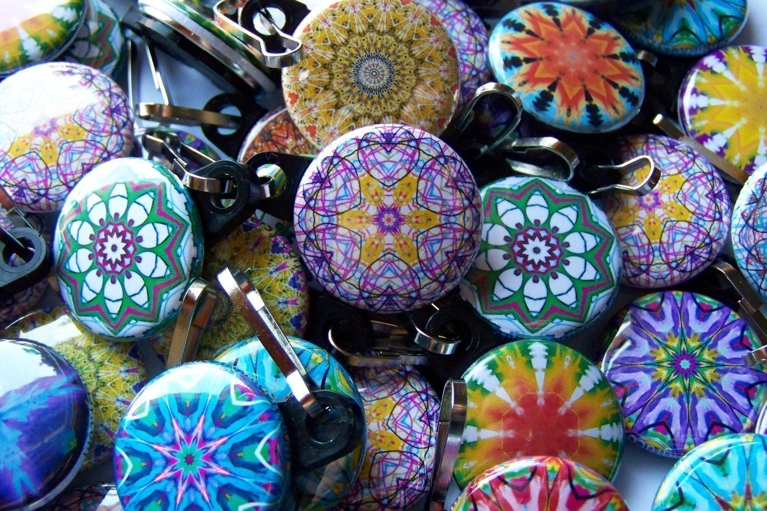 10 Assorted Kaleidoscope Zipper Pulls