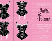FEMININE CORSET Bridal Shower Invitation / Bachelorette Party Invitation - You Print