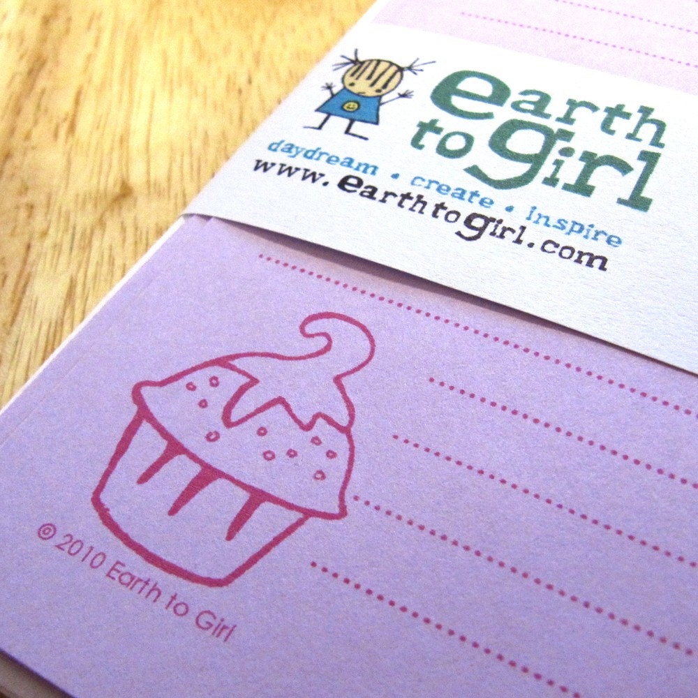 Lavender Cupcake Stationery Set