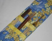 Sock DPN or Crochet Hook Wallet, magnetic, short, Blue Yellow
