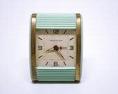 Vintage Blue Westclox Travalarm Wind Up Clock