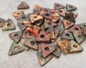 20 AUTUMN RUST Greek Ceramic Beads - Triangle Washer 10mm
