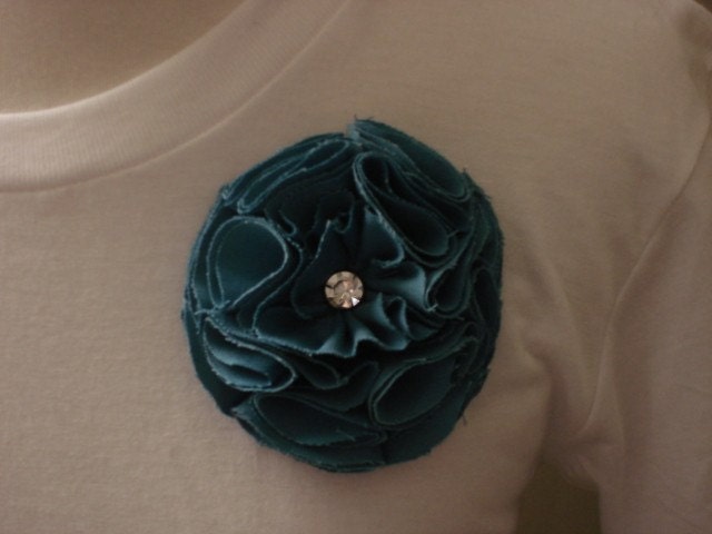 CIJ Sale Carmen Carnation Fabric Flower Brooch or Hair clip- Larkspur Blue
