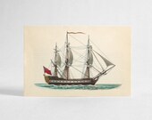 Vintage Ship Print 10 - Nautical, Sail Boat, Sea