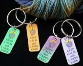 Keep Calm and Carry Yarn keyring - you choose color