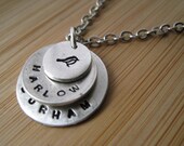 Add a bead Customized Silver Name Necklace Personalize children stamped stamp