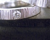 Diamond Wedding Engagement Ring - Woodgrain Texture