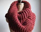 Super Snuggly Chunky knit cowl Burnt Sienna Rust.