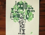 Type Tree Screen Print 11x14
