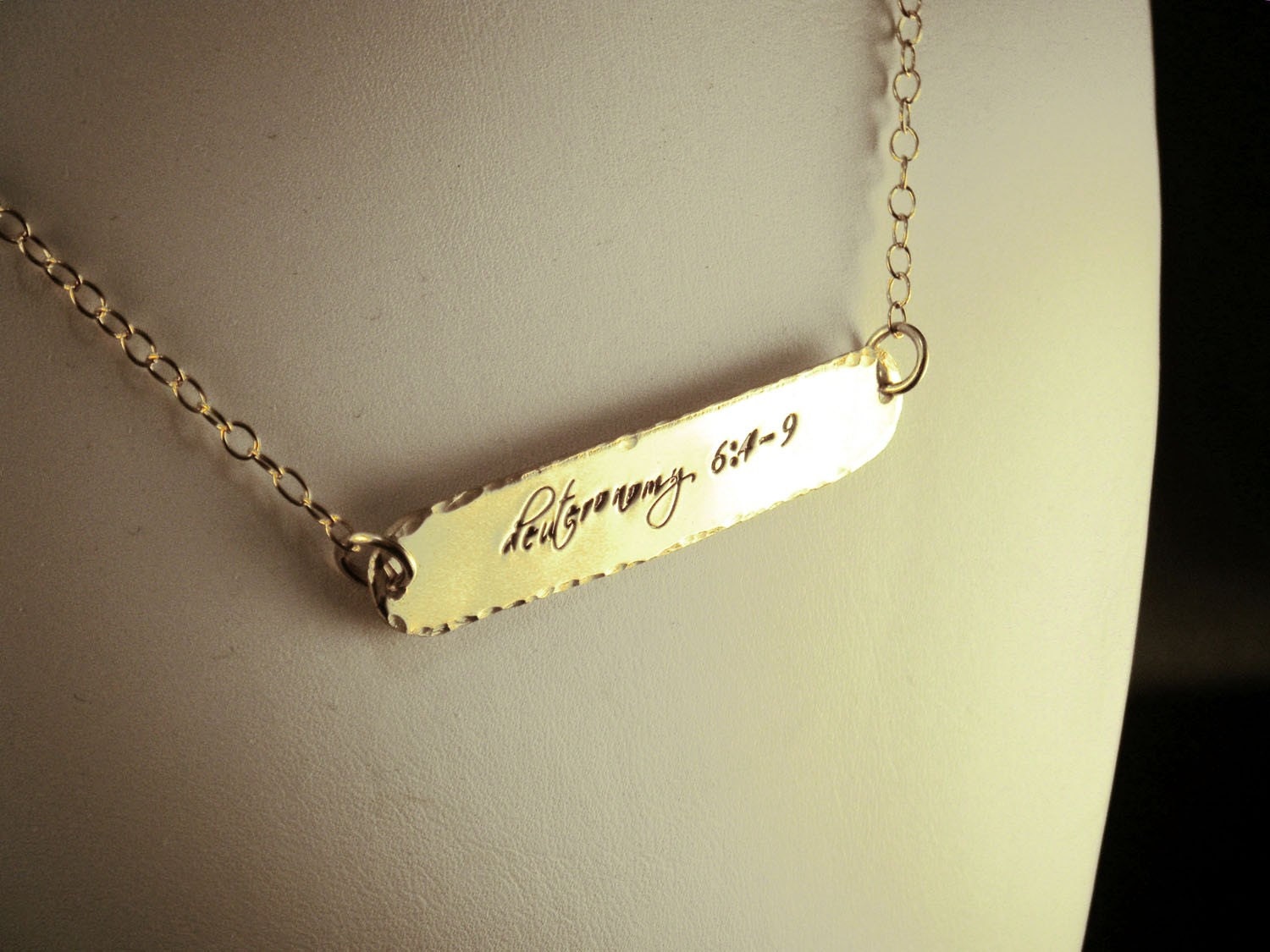 Gold filled Name Plate Necklace by donnaodesigns