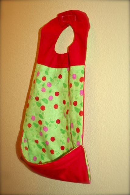 Burp Cloth And Bib In One, With Pocket, Sweet Cherries