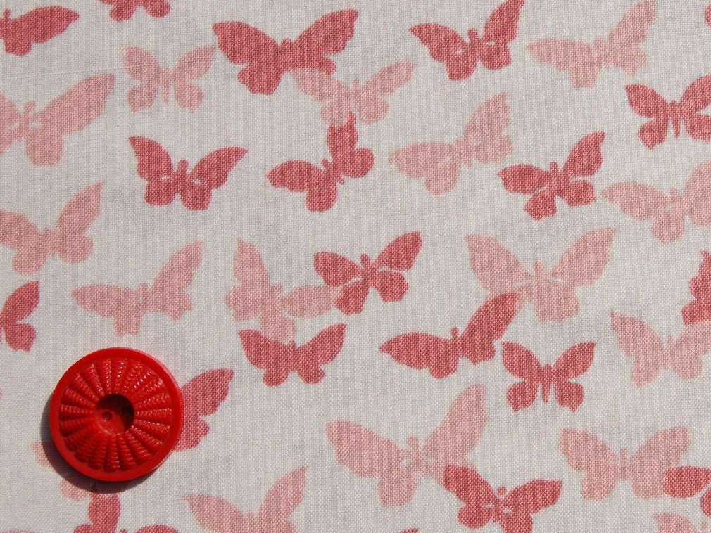 CLEARANCE  1 Yard of Flutter by Allison Jane Smith - Butterflies in pink