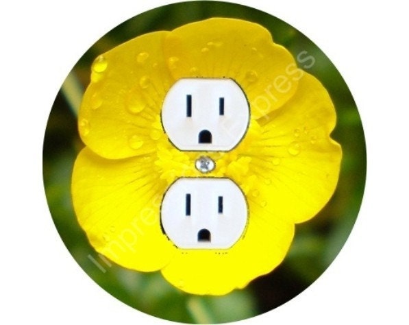 Buttercup Flower Duplex Outlet Plate Cover