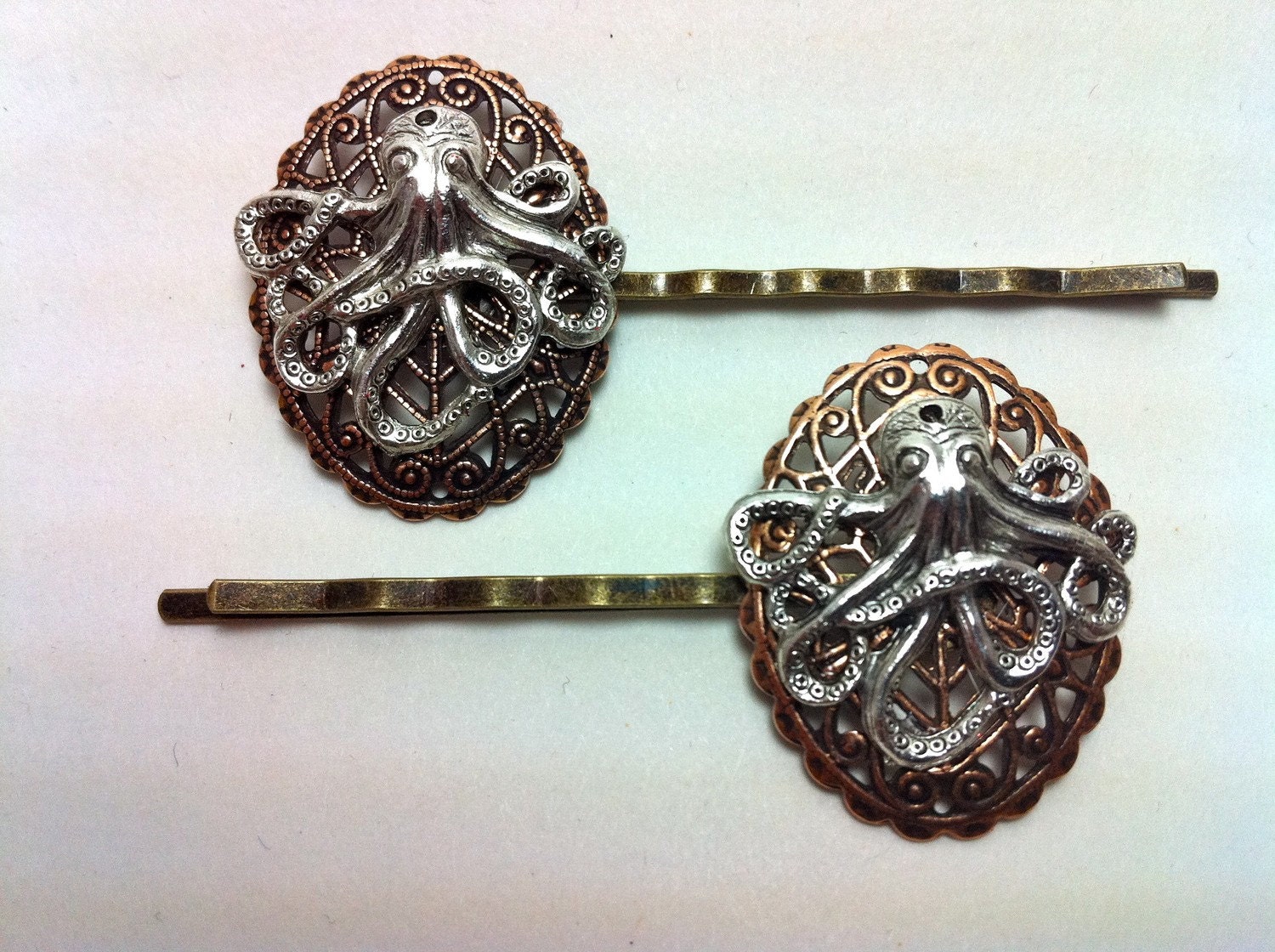 Steampunk Bobby Pins "The Call", set of 2
