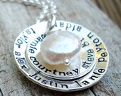 many to love ...handstamped mothers necklace