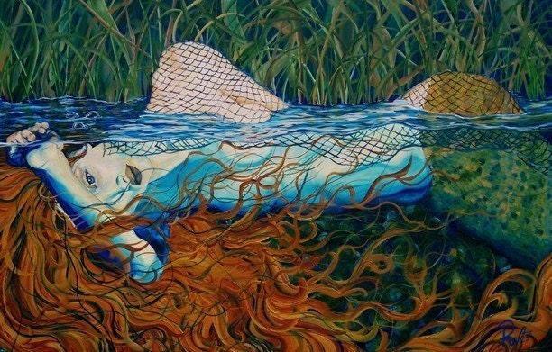RW2 Signed Limited Edition Print Mermaid Art Surrealism