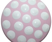 White with Pink Polka Dot Knobs