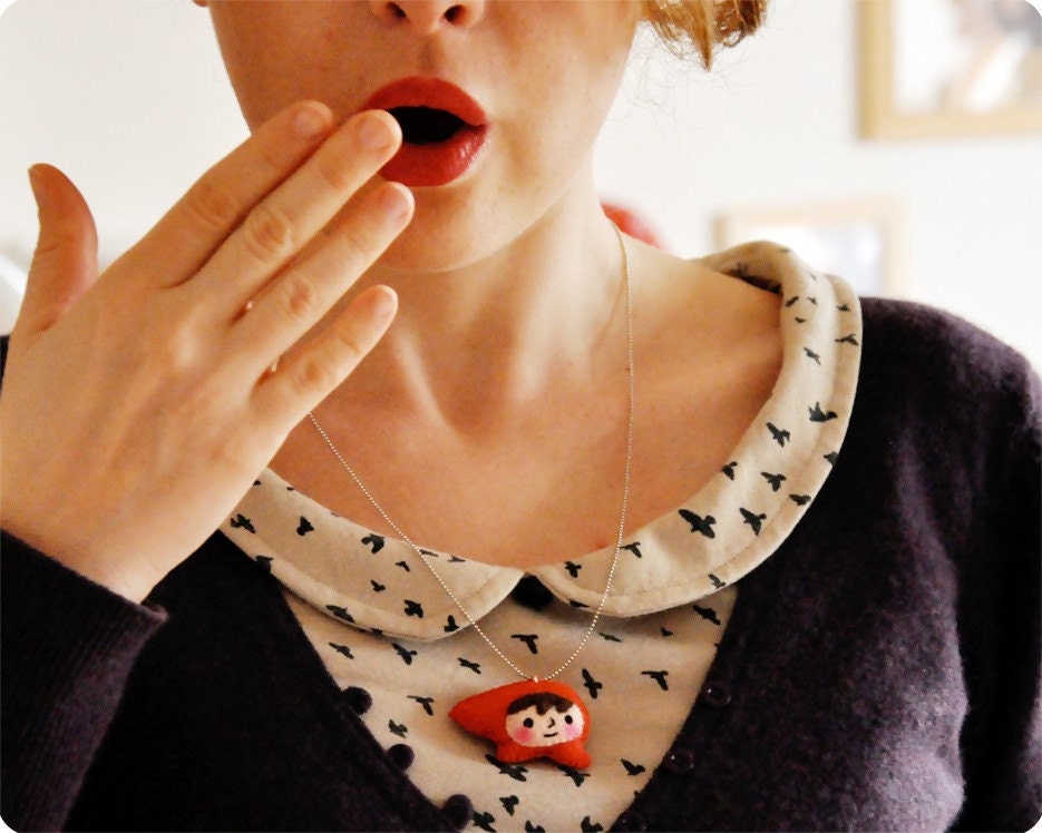 The Little Red Riding Hood Felt Necklace