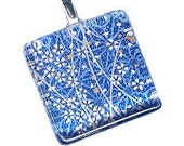 SALE- bezel set glass tile and Japanese chiyogami pendant necklace......closeout new items new low pricin