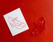 mary jane shoe outline clear polymer rubber stamp