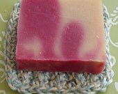 Raspberry Soap with Crocheted Face Scrubby