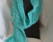 Blue green white wrap shawl
