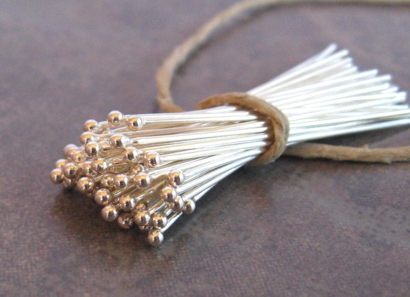 LOW SHIPPING 10 Bali Sterling Silver 24 gauge Headpins with Ball - 30mm