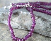 January Birthstone Garnet Necklace - Handmade Sterling Silver Artisan Jewellery - Designed by A Second Time