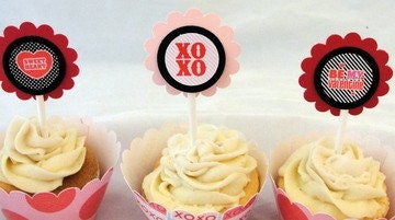 Sweet Valentine Cupcake Toppers