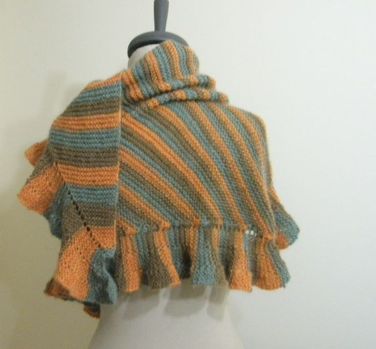 Shawl Green Orange Brown Scarf Shawl Holiday Accessories
