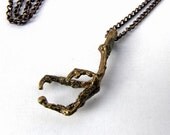 single copper crow claw necklace