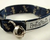 Safety Cat Collar in Dragon Fly fabric