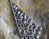 6 Antique Silver Plated Filligree Drop Earring Making Supplies 638