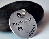 mod round pet ID tag - hand stamped in aluminum