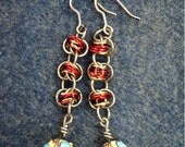 Of Antique and Gold Chainmaille Earrings