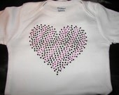 HEARTBREAKER Custom Made BLING Hot Pink and Zebra Print Heart Shirt--Perfect for Valentines