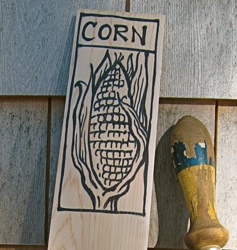 Hand-DRAWN Garden Marker for Corn