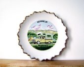 French Vintage 60s God bless our Vacation Decorative Plate