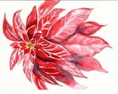 Poinsettia - Blank Inside Christmas Note Card, single
