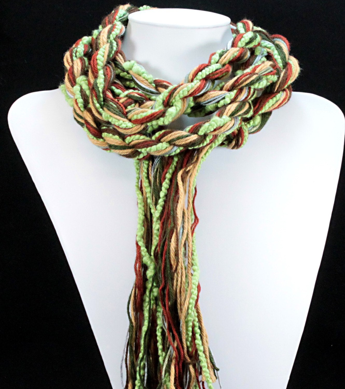 Fall into Winter EcoCessory Skinny Scarf - Vegan, Environmentally Friendly