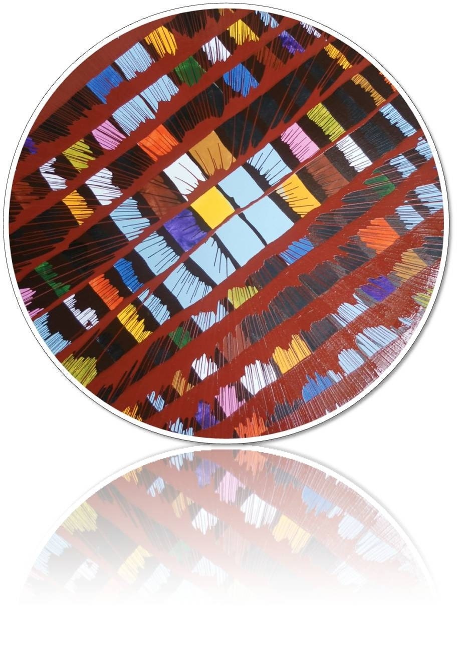 Original Round Cirle Painting modern abstract  artwork 31x31 acrylic by OTO